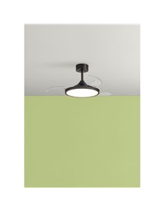 Ventilateur de plafond avec lumière LED Ø91cm 30W CORFU XS noir, moteur DC, CCT dimmable avec télécommande 2