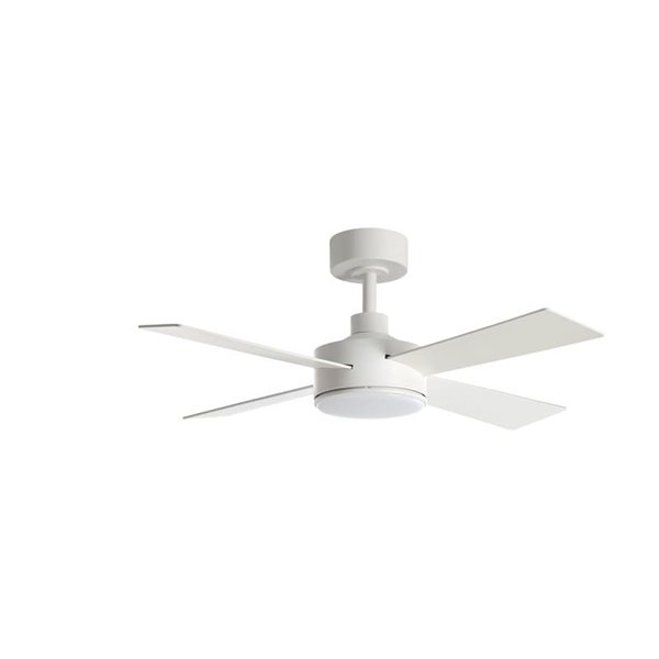 Ventilador de techo con luz LED Ø107cm 24W TASOS blanco, motor DC, aspas reversibles, CCT con mando a distancia
