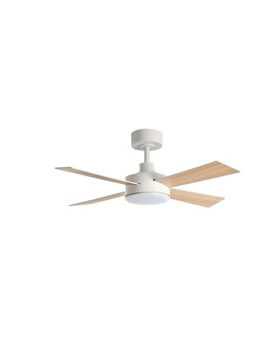 Ventilador de techo con luz LED Ø107cm 24W TASOS blanco, motor DC, aspas reversibles, CCT con mando a distancia