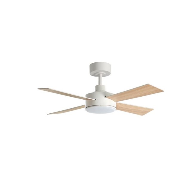 Ventilador de techo con luz LED Ø107cm 24W TASOS blanco, motor DC, aspas reversibles, CCT con mando a distancia