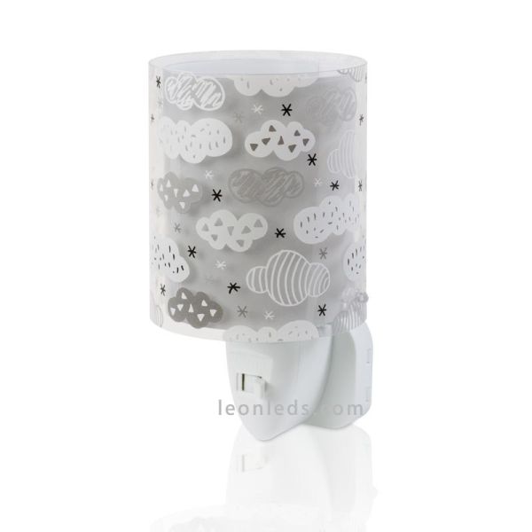 Quitamiedos LED de diseño infantil de la serie Clouds de Dalber de color Gris | LeonLeds Iluminación