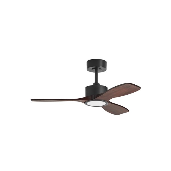 Ventilador de techo con luz LED Ø97cm 21W SANTORINI XS negro y nogal, motor DC 25Wcon mando a distancia