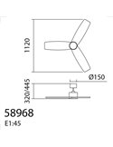 Ventilador de techo con luz LED 21W Ø112cm SANTORINI blanco y madera, motor DC 30W con mando a distancia