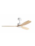 Ventilador de techo con luz LED Ø132cm 21W SANTORINI XL blanco y madera, motor DC 33W con mando a distancia