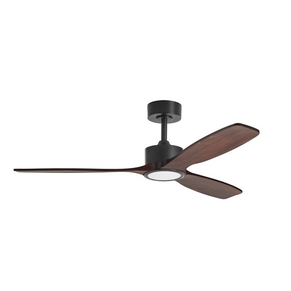 Ventilador de techo con luz LED Ø132cm 21W SANTORINI XL negro y nogal, motor DC33W con mando a distancia