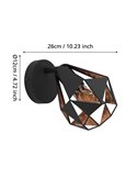 Applique murale CARLTON 7 noire et cuivre, style industriel E27 (non incl.)