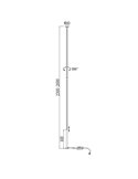 Candeeiro de pé LED VERTICAL para sala (do chão ao teto 230-260cm) 36W regulável 3000K 2160 Lm Branco/Preto