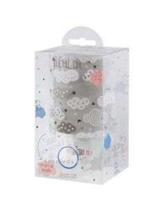 Guarda noturno LED de design infantil da série Dalber Clouds na cor cinza | Leon Iluminação LED
