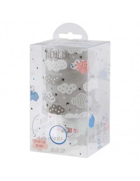Quitamiedos LED de diseño infantil de la serie Clouds de Dalber de color Gris | LeonLeds Iluminación