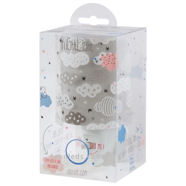 Quitamiedos LED de diseño infantil de la serie Clouds de Dalber de color Gris | LeonLeds Iluminación