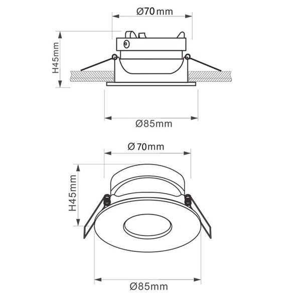 Ring Light Embutido com 1 Lâmpada GUINCHO GU10 (Lâmpada Não Inclusa) Branco/Preto Areia