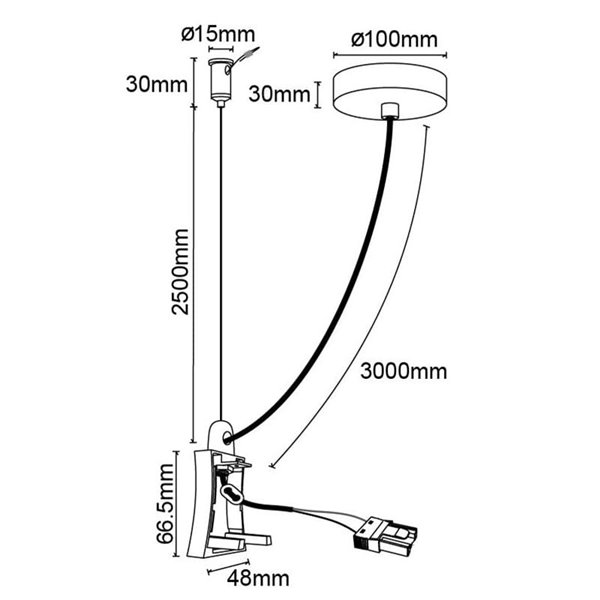 Cache latéral avec câble d'alimentation et rosace HANOK Blanc