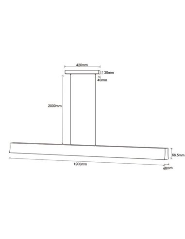 Lámpara Lineal LED minimalista HANOK 38W 3000K 110º Arena 3000K 2850 Lm 