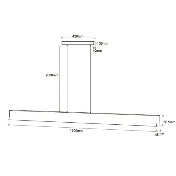 Lámpara Lineal LED minimalista HANOK 38W 3000K 110º Arena 3000K 2850 Lm 