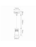Lámpara colgante de carril LED PAGODA 12.5W 3000K Pista Trifásica Blanco 3000K 950 Lm/ 4000K 1050 Lm