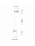 Lámpara colgante de carril PAGODA blanco/negro GU10 (no incluida)
