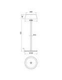 Lámpara Sobremesa LED Exterior K4, 3000K 180Lm Regulable en intensidad Touch, Recargable, Sin enchufes Corten