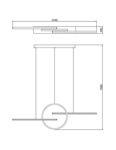 Lámpara de Techo LED Colgante KITESURF BLANCO 50W 3000K Dimable 4000 Lm 3 Luminarias
