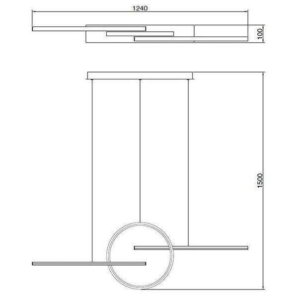 Candeeiro de Teto LED KITESURF BRANCO 50W 3000K Regulável 4000 Lm 3 Luminárias