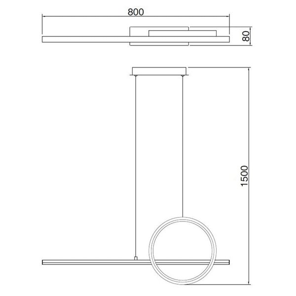 Plafonnier Suspension LED KITESURF BLANC 30W 3000K Dimable 2400 Lm 2 Luminaires