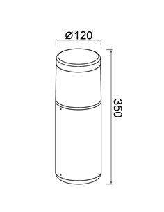Candeeiro de parede exterior CHICAGO Cinzento Escuro ou Branco Redondo 35cm de altura IP65 E27 (Não Incl.) 2