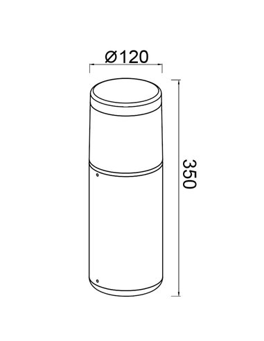 Candeeiro de parede exterior CHICAGO Cinzento Escuro ou Branco Redondo 35cm de altura IP65 E27 (Não Incl.)