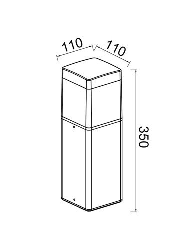 Candeeiro de parede exterior Quadrado CHICAGO Cinzento escuro ou Branco 35cm de altura, IP65 E27 (Não incl.)