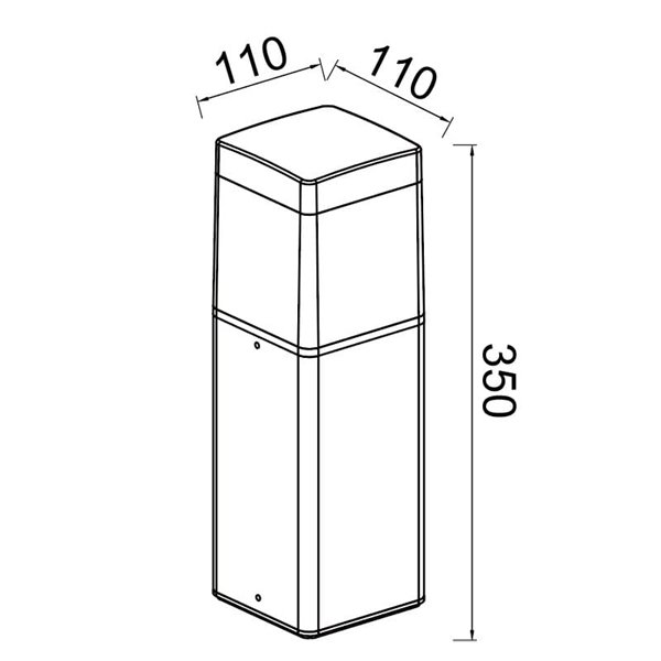 Applique d'extérieur Carrée CHICAGO Gris foncé ou Blanc 35cm de haut, IP65 E27 (Non incl.)