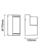 Aplique LED Exterior IP65 CREEK 15W - CCT 2700K-3300K-4000K negro/blanco/corten