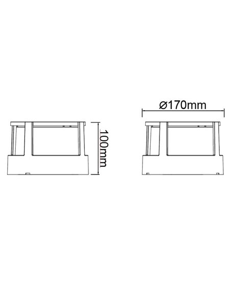 Plafon LED para exterior IP65 CREEK 15W CCT 2700K-3300K-4000K preto/branco/corten