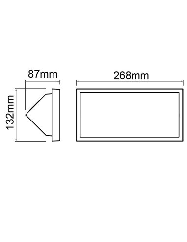Aplique de exterior LED rectangular CREEK - 20W - CCT 2700K-3300K-4000K negro/blanco/corten