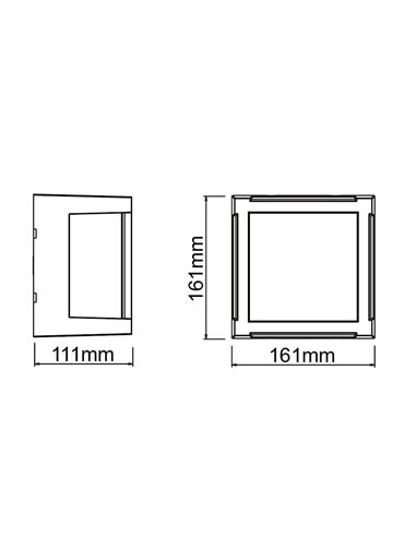 Aplique LED exterior cuadrado CREEK - 15W - CCT 2700K-3300K-4000K negro/blanco/corten