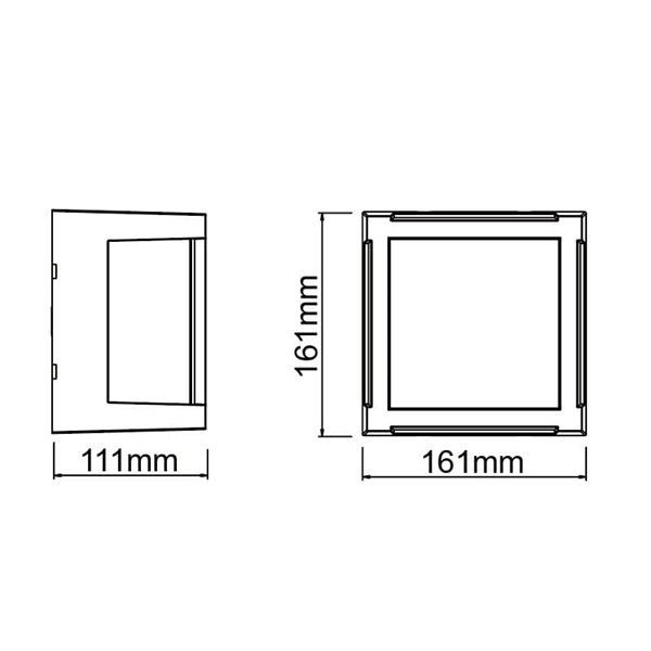 Aplique LED exterior cuadrado CREEK - 15W - CCT 2700K-3300K-4000K negro/blanco/corten