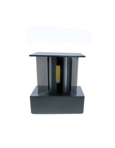 Aplique exterior LED cuadrado OPEN antracita, con luz arriba y abajo y aspas abatibles, 2x5W 4000K