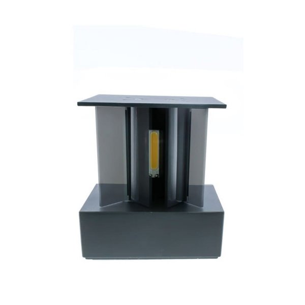 Aplique exterior LED cuadrado OPEN antracita, con luz arriba y abajo y aspas abatibles, 2x5W 4000K
