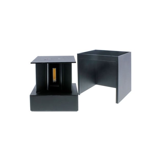Applique d'extérieur LED carrée anthracite OPEN, avec éclairage direct et indirect et pales rabattables, 2x5W 4000K