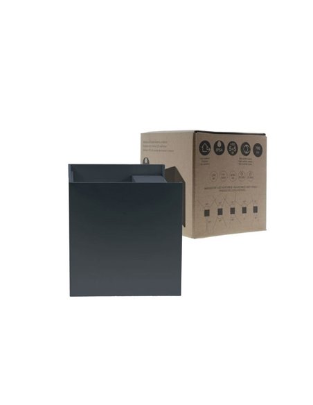 Aplique exterior LED cuadrado OPEN antracita, con luz arriba y abajo y aspas abatibles, 2x5W 4000K