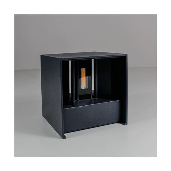 Applique d'extérieur LED carrée anthracite OPEN, avec éclairage direct et indirect et pales rabattables, 2x5W 4000K