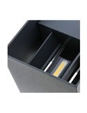 Applique d'extérieur LED carrée anthracite OPEN, avec éclairage direct et indirect et pales rabattables, 2x5W 4000K