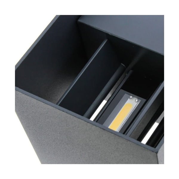 Applique d'extérieur LED carrée anthracite OPEN, avec éclairage direct et indirect et pales rabattables, 2x5W 4000K