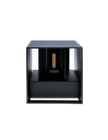 Applique d'extérieur LED carrée anthracite OPEN, avec éclairage direct et indirect et pales rabattables, 2x5W 4000K