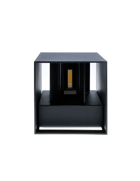 Aplique exterior LED cuadrado OPEN antracita, con luz arriba y abajo y aspas abatibles, 2x5W 4000K