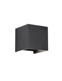 Aplique exterior LED cuadrado OPEN antracita, con luz arriba y abajo y aspas abatibles, 2x5W 4000K