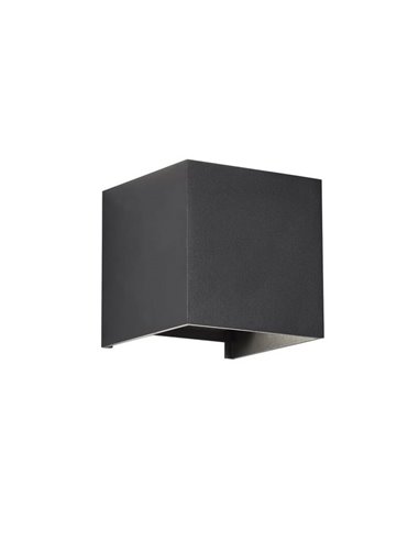 Luminária de parede externa LED quadrada antracite OPEN, com luz ascendente e descendente e lâminas dobráveis, 2x5W 4000K