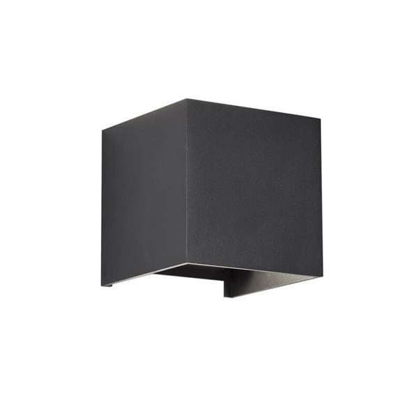 Applique d'extérieur LED carrée anthracite OPEN, avec éclairage direct et indirect et pales rabattables, 2x5W 4000K
