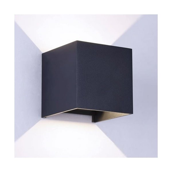 Applique d'extérieur LED carrée anthracite OPEN, avec éclairage direct et indirect et pales rabattables, 2x5W 4000K