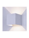 Aplique exterior LED cuadrado OPEN blanco, con luz arriba y abajo 2x5W 4000K