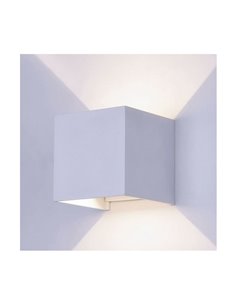 Aplique exterior LED cuadrado OPEN blanco, con luz arriba y abajo 2x5W 4000K