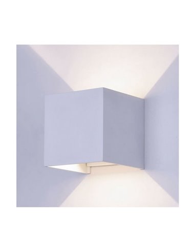 Applique d'extérieur carrée à LED OPEN blanche, avec éclairage direct vers le haut et vers le bas 2x5W 4000K