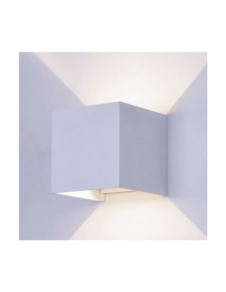 Applique d'extérieur carrée à LED OPEN blanche, avec éclairage direct vers le haut et vers le bas 2x5W 4000K